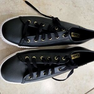 Keds Black Shoes with Gold Accents